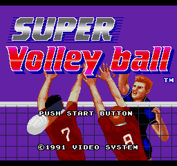 Super Volley Ball title screen for Sega Mega Drive